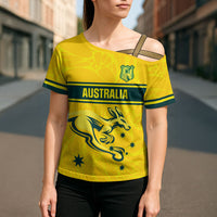 World Cricket Custom Australia Cross Shoulder Shirt Aussie! Aussie! Oi! Oi! Oi!