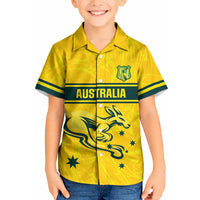 World Cricket Custom Australia Kid Hawaiian Shirt Aussie! Aussie! Oi! Oi! Oi!