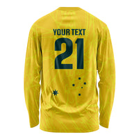 World Cricket Custom Australia Long Sleeve Shirt Aussie! Aussie! Oi! Oi! Oi!