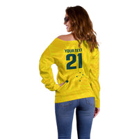 World Cricket Custom Australia Off Shoulder Sweater Aussie! Aussie! Oi! Oi! Oi!