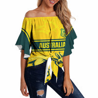 World Cricket Custom Australia Off Shoulder Wrap Waist Top Aussie! Aussie! Oi! Oi! Oi!
