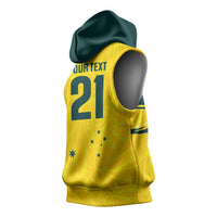 World Cricket Custom Australia Sleeveless Hoodie Aussie! Aussie! Oi! Oi! Oi!