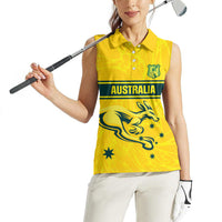 World Cricket Custom Australia Women Sleeveless Polo Shirt Aussie! Aussie! Oi! Oi! Oi!