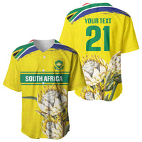 World Cricket Custom South Africa Baseball Jersey Protea Flower Come On Proteas!