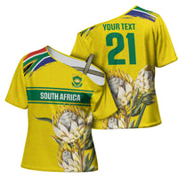 World Cricket Custom South Africa Cross Shoulder Shirt Protea Flower Come On Proteas!