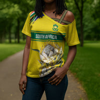 World Cricket Custom South Africa Cross Shoulder Shirt Protea Flower Come On Proteas!