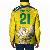 World Cricket Custom South Africa Padded Jacket Protea Flower Come On Proteas!