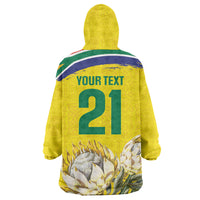World Cricket Custom South Africa Wearable Blanket Hoodie Protea Flower Come On Proteas!