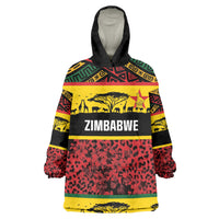 World Cricket Custom Zimbabwe Kid Wearable Blanket Hoodie Zimbabwe Bird Go Chevrons!
