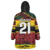 World Cricket Custom Zimbabwe Kid Wearable Blanket Hoodie Zimbabwe Bird Go Chevrons!