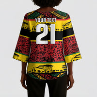 World Cricket Custom Zimbabwe Kimono Sleeve Blouse Zimbabwe Bird Go Chevrons!