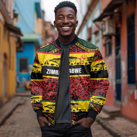 World Cricket Custom Zimbabwe Sleeve Zip Bomber Jacket Zimbabwe Bird Go Chevrons!