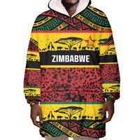 World Cricket Custom Zimbabwe Wearable Blanket Hoodie Zimbabwe Bird Go Chevrons!
