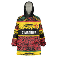 World Cricket Custom Zimbabwe Wearable Blanket Hoodie Zimbabwe Bird Go Chevrons!