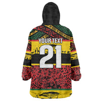 World Cricket Custom Zimbabwe Wearable Blanket Hoodie Zimbabwe Bird Go Chevrons!