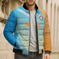 World Cricket Custom India Bomber Puffer Jacket Ashoka Chakra Jeetega Bhai Jeetega India Jeetega!