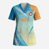 World Cricket Custom India Scrub Top Ashoka Chakra Jeetega Bhai Jeetega India Jeetega!