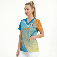 World Cricket Custom India Scrub Top Ashoka Chakra Jeetega Bhai Jeetega India Jeetega!
