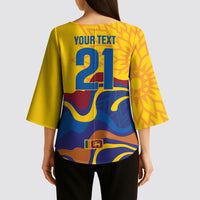 World Cricket Custom Sri Lanka Kimono Sleeve Blouse Lion with Sword Api Dinamu!