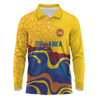 World Cricket Custom Sri Lanka Long Sleeve Polo Shirt Lion with Sword Api Dinamu!