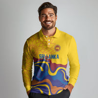World Cricket Custom Sri Lanka Long Sleeve Polo Shirt Lion with Sword Api Dinamu!