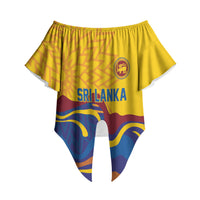 World Cricket Custom Sri Lanka Off Shoulder Wrap Waist Top Lion with Sword Api Dinamu!