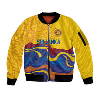 World Cricket Custom Sri Lanka Sleeve Zip Bomber Jacket Lion with Sword Api Dinamu!
