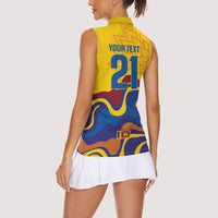 World Cricket Custom Sri Lanka Women Sleeveless Polo Shirt Lion with Sword Api Dinamu!