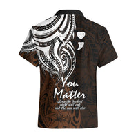 Your Matter Suicide Prevention Hawaiian Shirt Gold Polynesian Tribal - Wonder Print Shop
