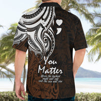 Your Matter Suicide Prevention Hawaiian Shirt Gold Polynesian Tribal - Wonder Print Shop