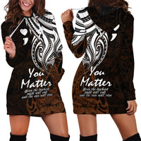 Your Matter Suicide Prevention Hoodie Dress Gold Polynesian Tribal - Wonder Print Shop