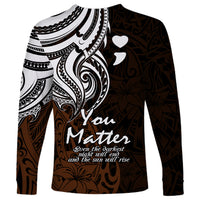 Your Matter Suicide Prevention Long Sleeve Shirt Gold Polynesian Tribal - Wonder Print Shop