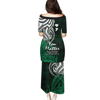 Your Matter Suicide Prevention Puletasi Green Polynesian Tribal - Wonder Print Shop