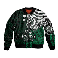 Your Matter Suicide Prevention Sleeve Zip Bomber Jacket Green Polynesian Tribal - Wonder Print Shop