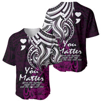 Your Matter Suicide Prevention Baseball Jersey Pink Polynesian Tribal LT9 - Wonder Print Shop