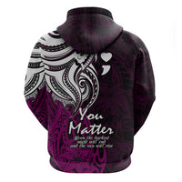 Your Matter Suicide Prevention Hoodie Pink Polynesian Tribal - Wonder Print Shop