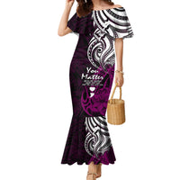 Your Matter Suicide Prevention Mermaid Dress Pink Polynesian Tribal - Wonder Print Shop