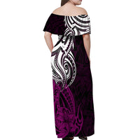 Your Matter Suicide Prevention Off Shoulder Maxi Dress Pink Polynesian Tribal - Wonder Print Shop