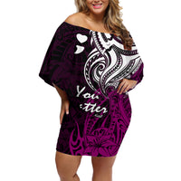 Your Matter Suicide Prevention Off Shoulder Short Dress Pink Polynesian Tribal - Wonder Print Shop