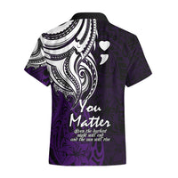 Your Matter Suicide Prevention Hawaiian Shirt Purple Polynesian Tribal - Wonder Print Shop