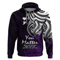 Your Matter Suicide Prevention Hoodie Purple Polynesian Tribal - Wonder Print Shop