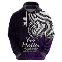 Your Matter Suicide Prevention Hoodie Purple Polynesian Tribal - Wonder Print Shop