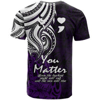 Your Matter Suicide Prevention T Shirt Purple Polynesian Tribal - Wonder Print Shop