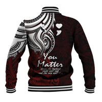 Your Matter Suicide Prevention Baseball Jacket Red Polynesian Tribal LT9 - Wonder Print Shop