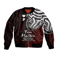 Your Matter Suicide Prevention Bomber Jacket Red Polynesian Tribal LT9 - Wonder Print Shop