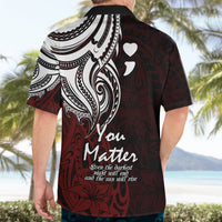 Your Matter Suicide Prevention Hawaiian Shirt Red Polynesian Tribal - Wonder Print Shop
