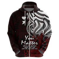 Your Matter Suicide Prevention Hoodie Red Polynesian Tribal - Wonder Print Shop