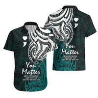 Your Matter Suicide Prevention Hawaiian Shirt Turqoise Polynesian Tribal - Wonder Print Shop