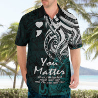Your Matter Suicide Prevention Hawaiian Shirt Turqoise Polynesian Tribal - Wonder Print Shop