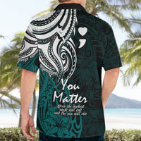 Your Matter Suicide Prevention Hawaiian Shirt Turqoise Polynesian Tribal - Wonder Print Shop